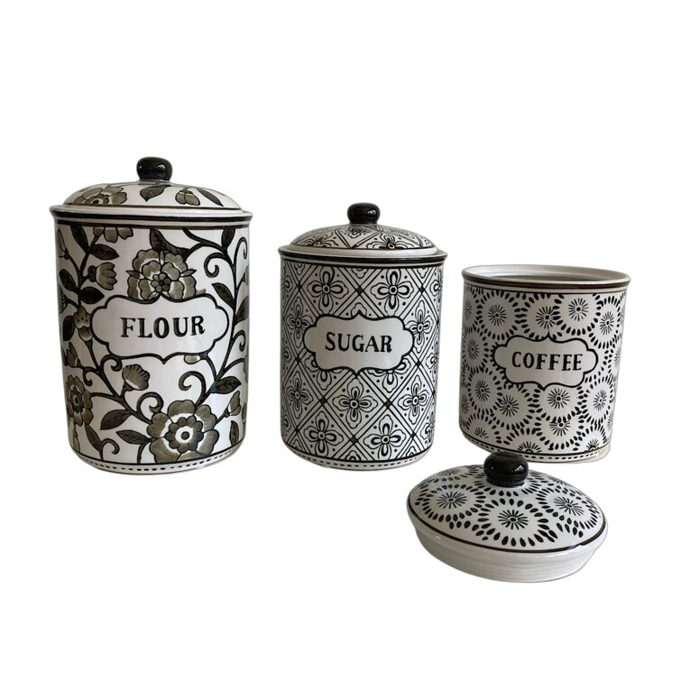 Canora Grey 3 Piece Kitchen Canister Set Reviews Wayfair Canada   3 Piece Kitchen Canister Set 